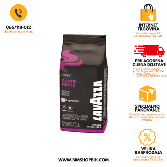 Premium Lavazza kafa u zrnu Gusto Forte, 1 kg